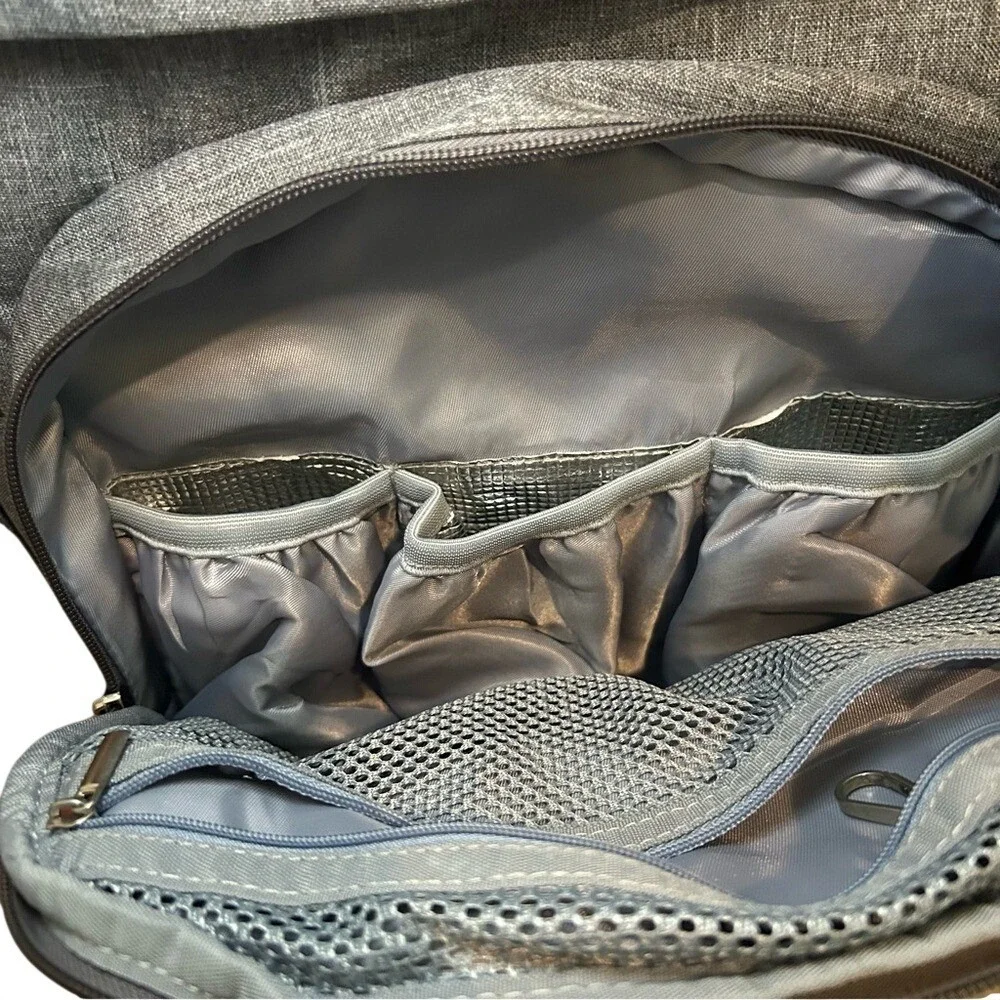 AOMAY‎ Gray Diaper Backpack with Multiple Pockets and Storage